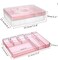 Portable Clear Plastic Art Craft Supply Organizer Stackable Home Office Supplies Storage Container for Pens Notes A4 Papers etc (Pink) 2-Tier Cute Bear Storage Box with Removable Divided Tray